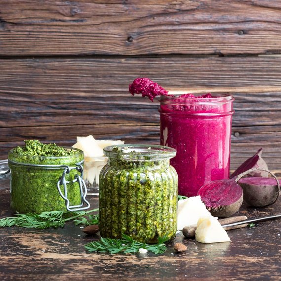Špenátovopetrželové pesto